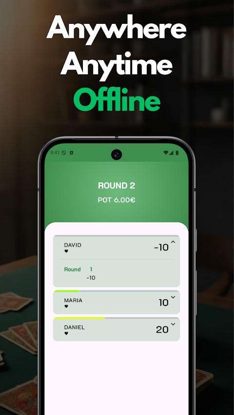Adding round scores for each player in the Chinchón counter
