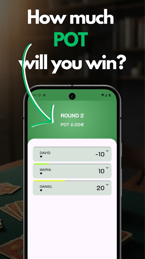 Pot and bets tracking in the Chinchón score counter