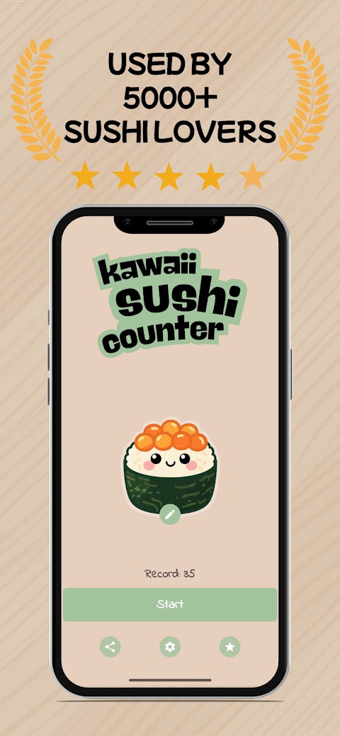 Choosing your sushi type in the Kawashi counter app