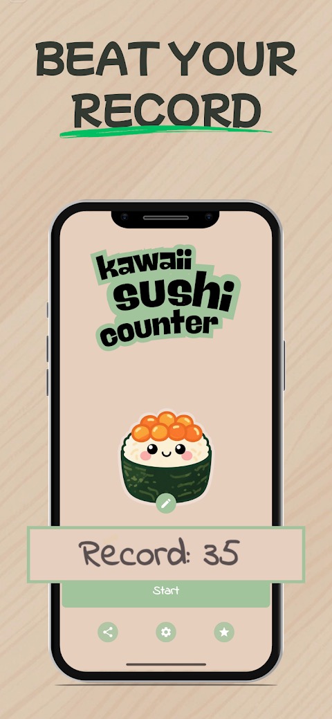Kawaii sushi characters in the Kawashi app