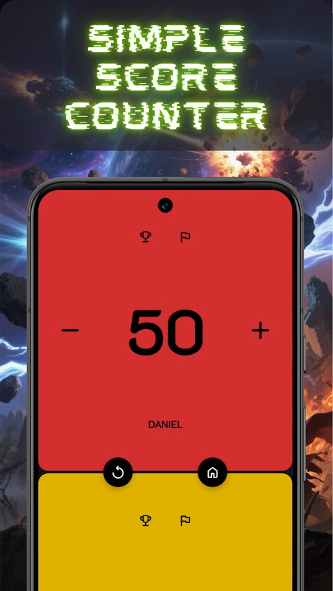 Four player life counter layout for Star Realms multiplayer