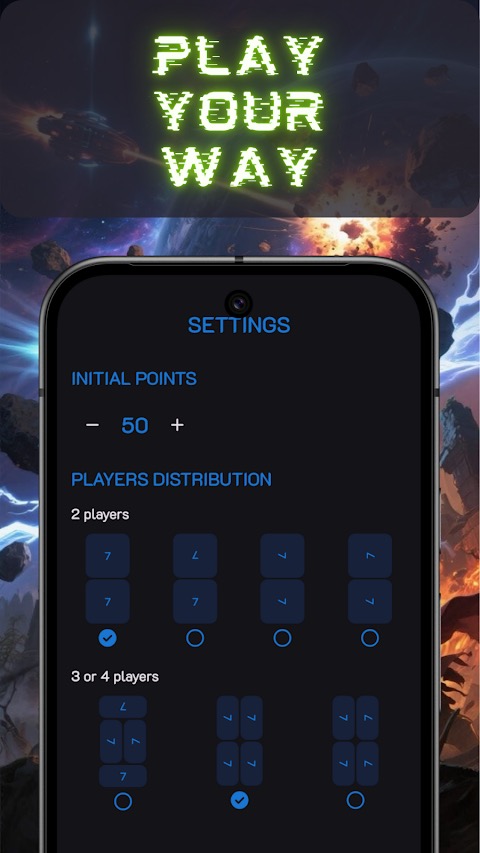 Minimalist design of the Star and Hero Realms counter