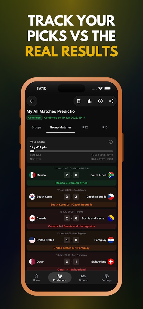 Match score prediction screen in World Football Predictor 2026